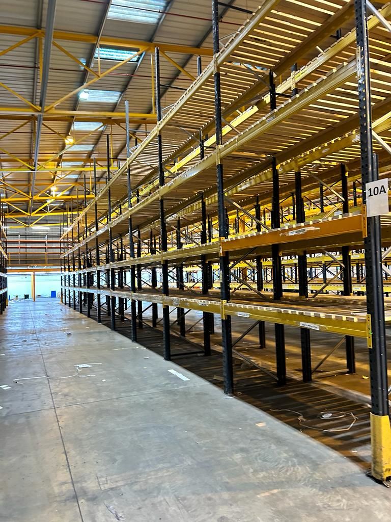 used pallet racking installed in warehouse