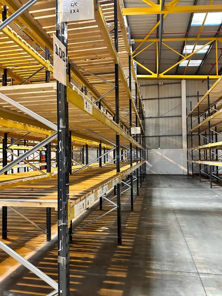 installed pallet racks in warehouse